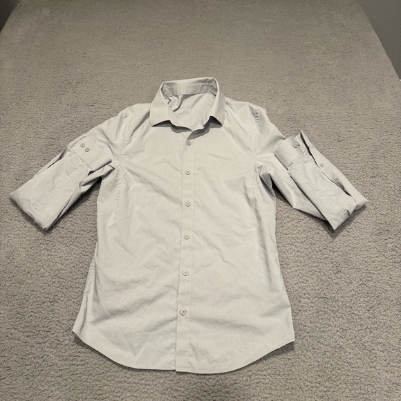 Lululemon Commission Shirt Men Size Small Gray Button Up Office Career Commuter - Picture 1 of 11